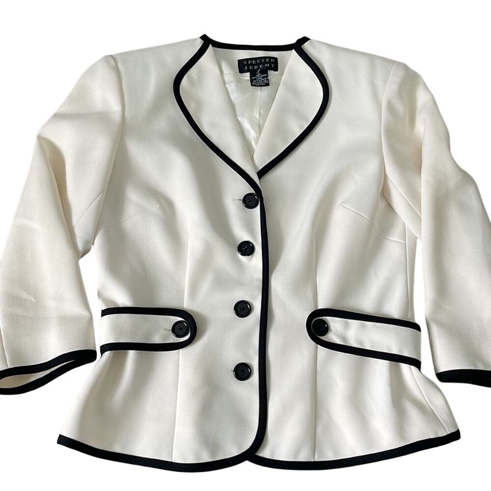 NWT Spenser Jeremy Winter White and Black Blazer Size S